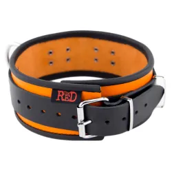 The Red Collier en cuir 3 Anneaux D Orange-Noir
